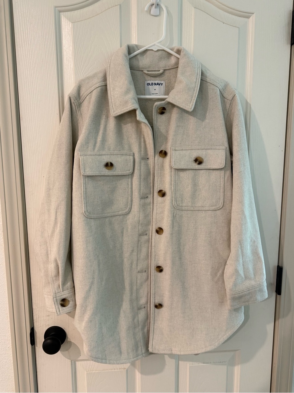 Old Navy Cream Jacket with Navy Label